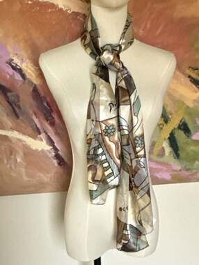 Picasso Design Abstract Print Long Rectangle Scarf